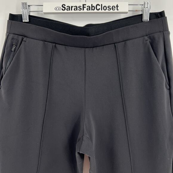 Athleta Venice Pintuck Ankle Pants Pull On Black High Rise 597887 Size Large - Picture 3 of 11